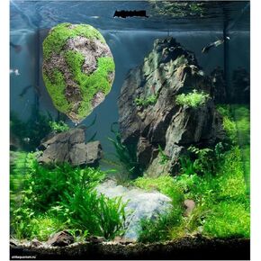 Natural Shape Floating Rocks Fish Tank Decorations, Painted Moss Aquarium Decorations, Avatar Pandora Float Islands Landscape Fish Tank Accessories (L)