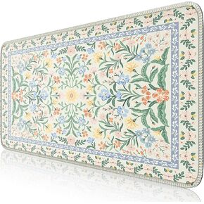 iCasso Pink Desk Mat, Desk Pad, Computer Mats for Desktop, Desk Matt, XXL Large Mouse Pad for Desk, Anti-Slip Big Mousepad with Stitched Edges, Keyboard Pad Mouse Mat for Computer(Pink Floral)
