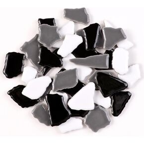 1 Pound Small Jigsaw Ceramic Mosaic Tiles for Art Crafts Bulk, Blend Color Mixed Sized Glazed Irregular Porcelain Ceramics Tiles for Adults & Children, Art Projects (SE900i)
