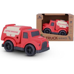 Toddler Car Toys for 1-3 Year Old, BPA Free, Phthalates Free, PVC, Fire Engine Truck, Easter Christmas Birthday Gifts for 2 3 4 Year Boy Girl, Dishwasher Safe, Recycled Plastic,Red