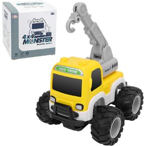 Cars Toy for 18m+ Years Old - Baby Toy Cars for Toddlers Push and Go Friction Powered Construction Truck Toys Plastic Action Vehicle Excavator Toy with Playmat Storage Bag for Kids Boys Birthday Gifts