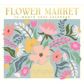 Flower Market 2025 Full Size Wall Calendar for Planning, Scheduling, and Organizing