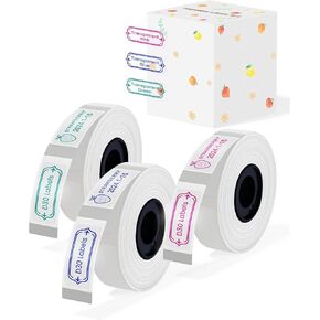 D30 Label Maker Tape - Color Fonts on Clear/Transparent D30 Labels, Self-Adhesive, Compatible with Phomemo D30, 14mm x 30mm (0.55" x 1.18"), 210 Labels/Roll, 3 Rolls (Red x 1, Blue x 1, Green x 1)
