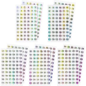 10 Sheets 1 to 300 Reflective Small Number Stickers Consecutive Self Adhesive Round Number Stickers for Inventory Storage Organizing DIY Craft Marking Numbering Manicure Tool