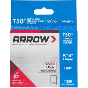 Arrow Fastener 509 Genuine T50 9/16-Inch Staples, 1,250-Pack 3 Pack