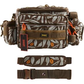 KINGDOM Fishing Tackle Backpack with 1 Rod Bag，1 Phone Bag,1 Pliers Bag and 1 Accessories Bag (Color. Black) Multifunctional Lure Fishing Belt Fishing Fishing Tackle Bag