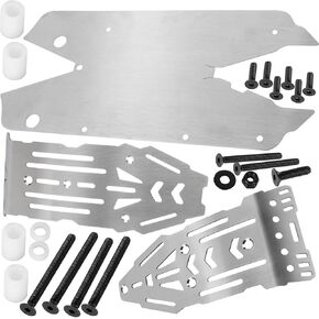 RC Chassis Armor Skid Plate Protecter Guard Upgrades Part for 1/10 Kraton 4x4 4S V2 BLX,Stainless Steel Front Center Rear Chassis Guard Plate for Kraton 4S BLX