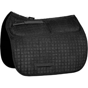 Harrison Howard Diamond Quilted Dressage Saddle Pad Adjustable with 4 Pockets and Foam Inserts with Differentiated Thickness Horse Riding Pad with Added Cushioning and Comfort