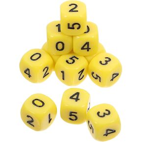 Vaguelly 12pcs Math Numbers Dices 0-5 Acrylic Numbered Dices 16mm Rounded Corner Party Game Dices Mini Teaching Learning Dice Party Favors