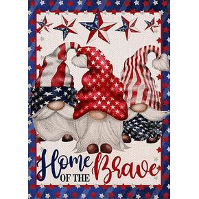 JATOK Patriotic USA Flag 5D Diamond Painting Kits for Adults Full Round Drill Gnome Embroidery Pictures Arts Paint by Number Kits Diamond Art Kits for Home Wall Decor 11.8x15.7in