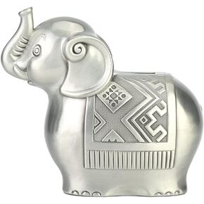 Elephant Piggy Bank, Baby Piggy Bank Coin Money Saving Bank Alloy Mini Cash Can Pot Gifts Novelty Baby Keepsake for Kids Girls Boys Desktop Home Keepsake Christmas Birthday Nursery Decor Ornament
