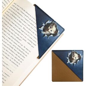 Cat Leather Bookmarks, Book Accessories for Reading Lovers, Unbreakable Page Markers for Women Men Girls Boys Student Teacher Kids Birthday Gifts