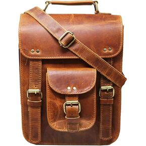 jaald Genuine Leather Messenger Bag Vintage Laptop Crossbody Bag Satchel Man Purse Shoulder Bag for man woman office bag