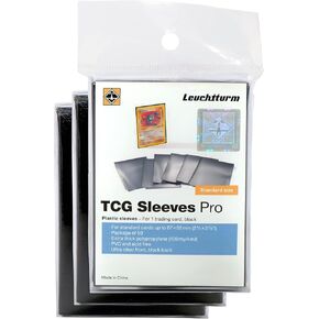 LIGHTHOUSE - Trading Card Sleeves PRO for Standard Size Cards - Top-Loading, Extra Sturdy 4 mil Polypropylene - Pack of 150, Black - Standard Size