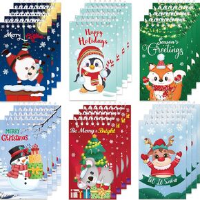 Fancy Land Christmas Notepads Mini Spiral Notebooks for Kids School Party Favors Holiday Stocking Stuffers 24 Pcs