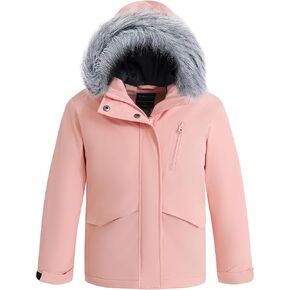 Wantdo Girl's Warm Snow Coat Waterproof Ski Jacket Windproof Winter Parka Insulated Fleece Rain Jackets