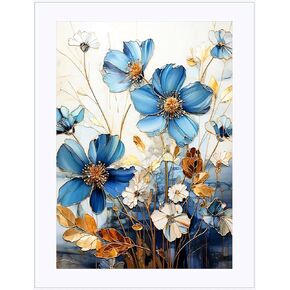 LLOUSSAK Floral Diamond Art Kits for Adults, 5D Diamond Art Flowers Painting Kit, Floral Crystal Art Kits for Beginners, Full Round Drill Diamond Art Paintings for Home Wall Decor Craft (14.7"×12") in Saudi Arabia