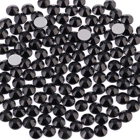 2500PCS SS10/2.8mm Crystal Rhinestones (Jet Black), Bedazzling Flatback Glass Rhinestones for Crafting DIY Nail Art Makeup Decoration, Gems Diomand Charms for Tumbler Shoes Clothing Mug in Saudi Arabia