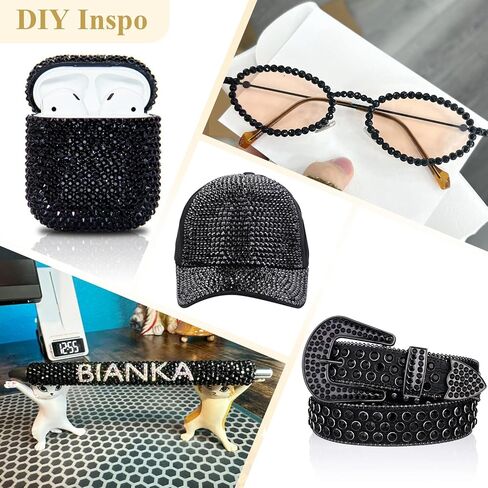 2500PCS SS10/2.8mm Crystal Rhinestones (Jet Black), Bedazzling Flatback Glass Rhinestones for Crafting DIY Nail Art Makeup Decoration, Gems Diomand Charms for Tumbler Shoes Clothing Mug in Saudi Arabia