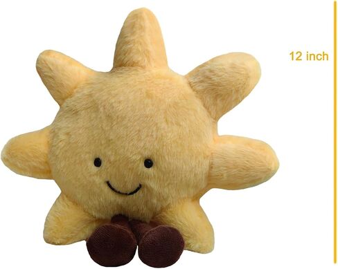 New Sun Plush Moon Plush Toy,Soft Bedside Sofa Pillows Stuffed Animal Plushie Doll Toys Room Decoration Gift for Kids Children (Sun+Moon), Yellow in Saudi Arabia