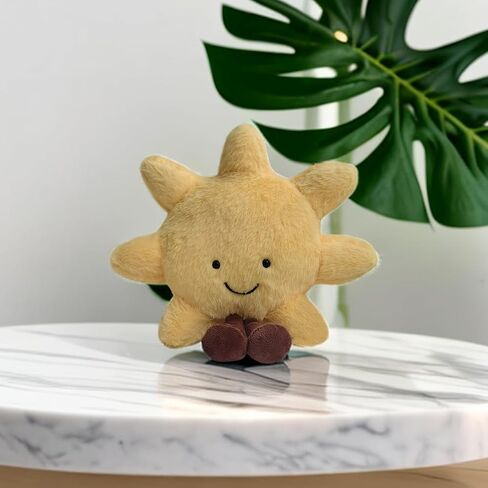New Sun Plush Moon Plush Toy,Soft Bedside Sofa Pillows Stuffed Animal Plushie Doll Toys Room Decoration Gift for Kids Children (Sun+Moon), Yellow in Saudi Arabia