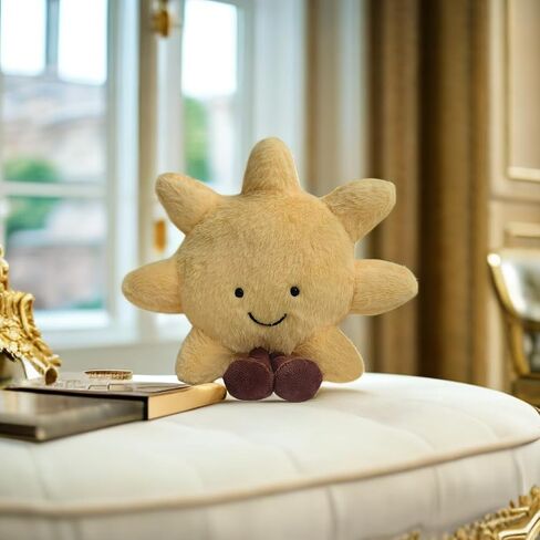New Sun Plush Moon Plush Toy,Soft Bedside Sofa Pillows Stuffed Animal Plushie Doll Toys Room Decoration Gift for Kids Children (Sun+Moon), Yellow in Saudi Arabia