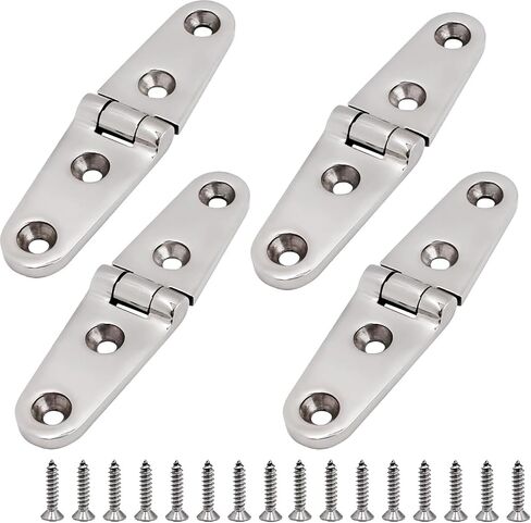 SHENGHUISS Boat Door Hinge Strap Marine Hatch Hinge Stainless Steel 316 6 Holes Casting Hinge w/Fasteners for Boat, RVs 4 inch x 1 inch 2 Pack in Saudi Arabia