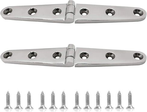 SHENGHUISS Boat Door Hinge Strap Marine Hatch Hinge Stainless Steel 316 6 Holes Casting Hinge w/Fasteners for Boat, RVs 4 inch x 1 inch 2 Pack in Saudi Arabia