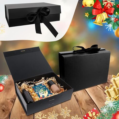 صندوق هدايا كبير من simarro مع أغطية للهدايا، صندوق هدايا وردي مقاس 10.3x7.3x3.1 بوصة، صندوق هدايا فاخر بإغلاق مغناطيسي مع شريط، يقدم علب هدايا التعبئة والتغليف لحفلات أعياد الميلاد وحفلات الزفاف (وردي) in Kuwait