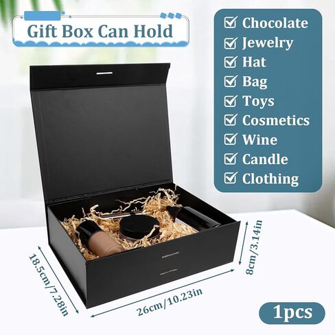 صندوق هدايا كبير من simarro مع أغطية للهدايا، صندوق هدايا وردي مقاس 10.3x7.3x3.1 بوصة، صندوق هدايا فاخر بإغلاق مغناطيسي مع شريط، يقدم علب هدايا التعبئة والتغليف لحفلات أعياد الميلاد وحفلات الزفاف (وردي) in Kuwait