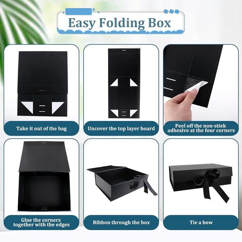 صندوق هدايا كبير من simarro مع أغطية للهدايا، صندوق هدايا وردي مقاس 10.3x7.3x3.1 بوصة، صندوق هدايا فاخر بإغلاق مغناطيسي مع شريط، يقدم علب هدايا التعبئة والتغليف لحفلات أعياد الميلاد وحفلات الزفاف (وردي) in Kuwait