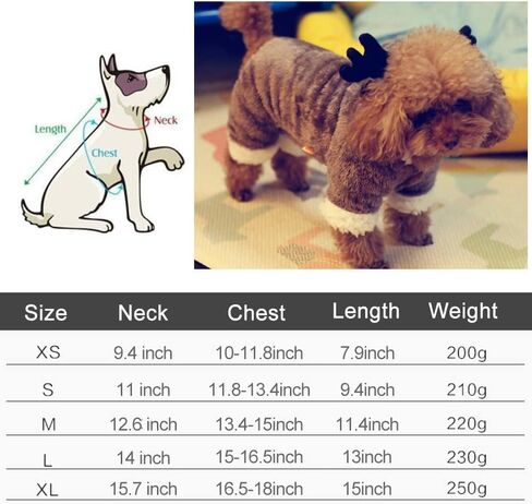 LUCKSTAR Dog Clothes - Pet Clothes Elk Costume Christmas Elk Moose Cool Cute Pet Cosplay Soft Warm Coral Fleece Pet Hoodie Coat Winter Clothing Jumpsuit for Christmas Party Gifts Pet Supplies (L) in Saudi Arabia