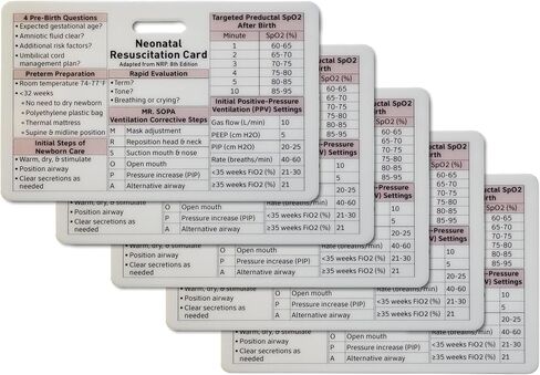 Neonatal Resuscitation Card for NICU Healthcare Professionals by Board-Certified NNP (Horizontal (no case)), White, Black, and Pink. in Kuwait