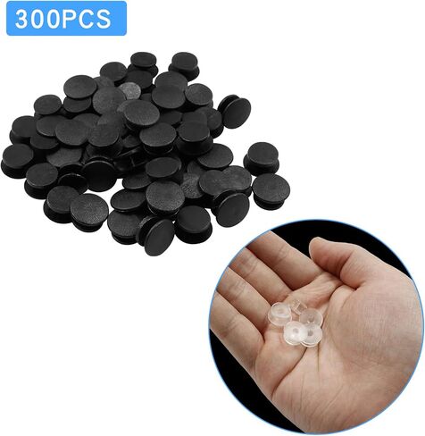 BokWin 300 Pcs Plastic Button Buckle 12mm Shoes Charms Accessories Round Charms Back for Wristband DIY Ornaments(Black) in Saudi Arabia