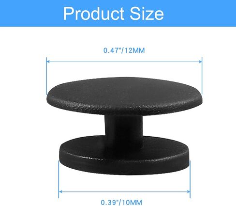 BokWin 300 Pcs Plastic Button Buckle 12mm Shoes Charms Accessories Round Charms Back for Wristband DIY Ornaments(Black) in Saudi Arabia