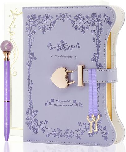 hi! SCI Diary with Lock and Keys for Girls & Women, 360 Pages Journal with Lock for Girls Gift Ideas, Girls Locking Diary with Pen, Cute Journals Set for Teen Girls Ages 8-12, Ideal Gifts for 8 9 10 11 12 13 14 Year Old Girl (Lavender Purple) in Kuwait