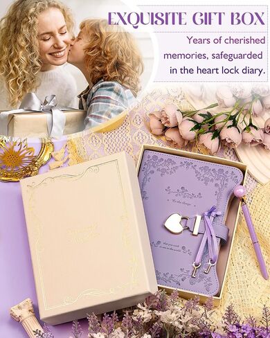 hi! SCI Diary with Lock and Keys for Girls & Women, 360 Pages Journal with Lock for Girls Gift Ideas, Girls Locking Diary with Pen, Cute Journals Set for Teen Girls Ages 8-12, Ideal Gifts for 8 9 10 11 12 13 14 Year Old Girl (Lavender Purple) in Kuwait