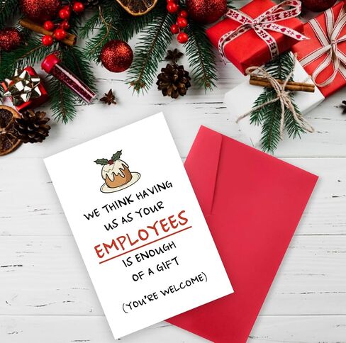 YiKaLus Happy Christmas Card for Boss Mentor, Cute Xmas Card from Employee, Funny Christmas Birthday Gift Idea for Women Men in Saudi Arabia
