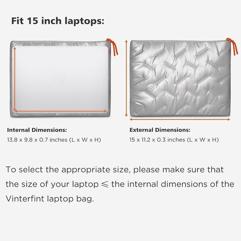 15 inch Slim Laptop Sleeve Case Compatible with 15" MacBook Air M3 M2, 15" MacBook Pro, 15" Surface Laptop 7 6, 15" XPS 15, Some 14" Laptop Cover for 14" Surface Laptop Studio 2, Black in Saudi Arabia