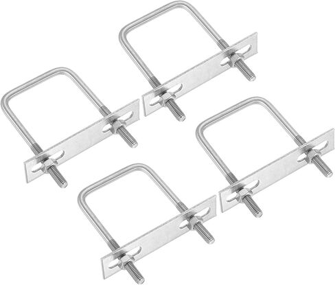 PATIKIL M8x30x60mm Square U-Bolts Kit, 4Set 304 Stainless Steel Square U Shaped Bolts Replacement Parts with Frame Plates and Nuts for Ski Board Sailboat Trailer in Saudi Arabia
