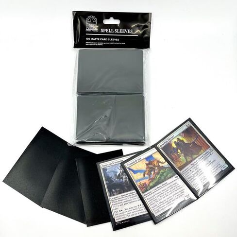 Sage's Portal Arcane Armor Matte Card Sleeves متانة استثنائية 66 مم × 91 مم مقاس قياسي أكمام بطاقات MTG عدد 100 (أسود) in Saudi Arabia
