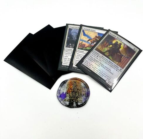 Sage's Portal Arcane Armor Matte Card Sleeves متانة استثنائية 66 مم × 91 مم مقاس قياسي أكمام بطاقات MTG عدد 100 (أسود) in Saudi Arabia