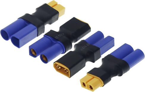 4pcs RC Battery Connector, No Wires XT60 to EC5 Adapter Conversion, XT60 to EC5 Connector for RC Cars Truck Airplane ESC Balance Charger Motor Controller in Kuwait