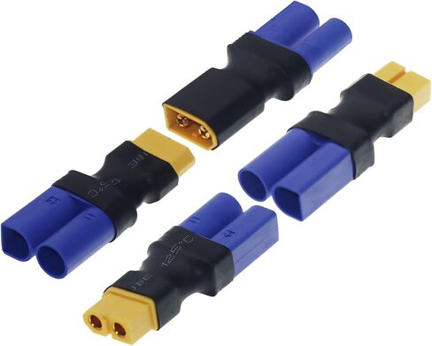 4pcs RC Battery Connector, No Wires XT60 to EC5 Adapter Conversion, XT60 to EC5 Connector for RC Cars Truck Airplane ESC Balance Charger Motor Controller in Kuwait
