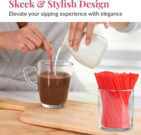 Prestee Plastic Coffee Stirrers, 4000ct, 5.5" - Plastic Coffee Straws, Coffee and Drink Stir Sticks, Cocktail Swizzle Sticks, Disposable Stir Sticks, Drinking Straws for Coffee & Cocktails (Black) in Saudi Arabia