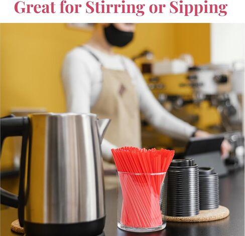 Prestee Plastic Coffee Stirrers, 4000ct, 5.5" - Plastic Coffee Straws, Coffee and Drink Stir Sticks, Cocktail Swizzle Sticks, Disposable Stir Sticks, Drinking Straws for Coffee & Cocktails (Black) in Saudi Arabia