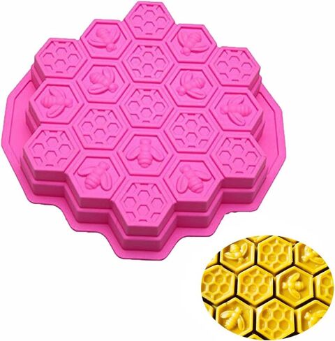 19 تجاويف قوالب كعك على شكل قرص العسل من السيليكون قوالب صنع الصابون قوالب حلوى قابلة للفصل قوالب كعك الخبز والحلوى in Kuwait