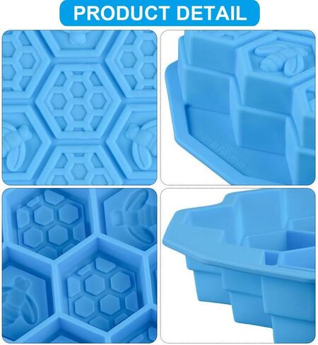 19 تجاويف قوالب كعك على شكل قرص العسل من السيليكون قوالب صنع الصابون قوالب حلوى قابلة للفصل قوالب كعك الخبز والحلوى in Kuwait