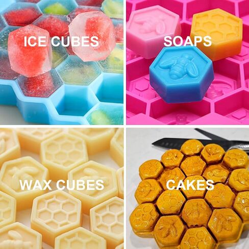 19 تجاويف قوالب كعك على شكل قرص العسل من السيليكون قوالب صنع الصابون قوالب حلوى قابلة للفصل قوالب كعك الخبز والحلوى in Kuwait