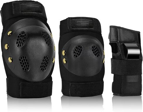 Skateboard Pads Kids/Youth/Adult Shield Elbow Pads and Wrist Guards Protective Gear,Strong Double Straps&Adjustable Easy-Fix Clips for Skateboarding,Rollerblading,ScooterRoller,Skating,Bicycle in Kuwait